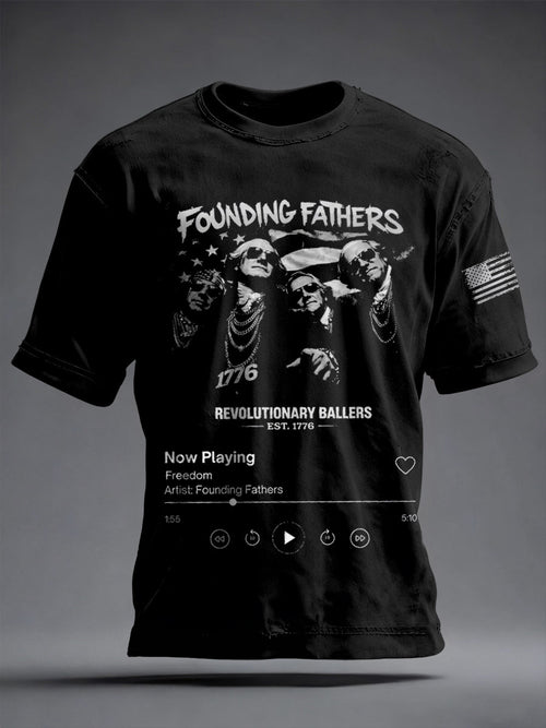 Men's Funny 4th of July Print T-shirt