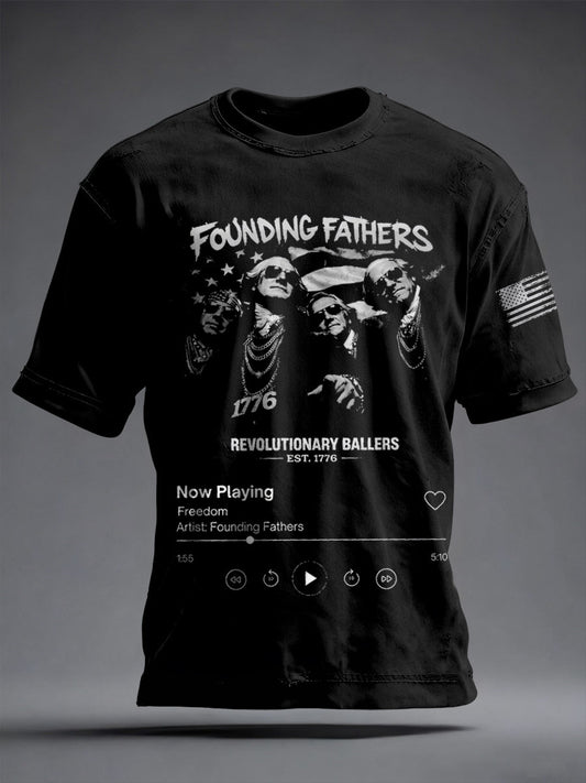 Men's Funny 4th of July Print T-shirt