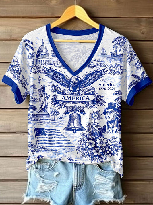 Women's America 1776-2026 V-Neck T-Shirt