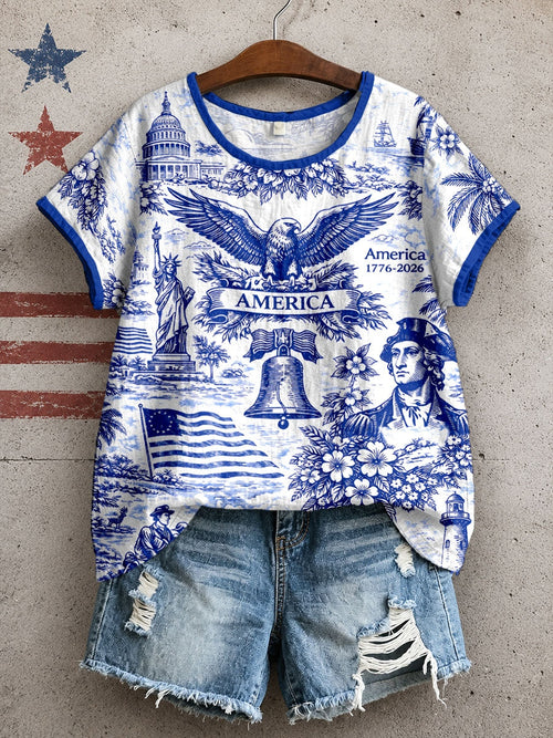 Women's America 1776-2026 Cotton Linen Shirt