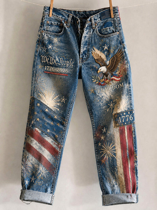 Women's Independence Day Printed Casual Pants