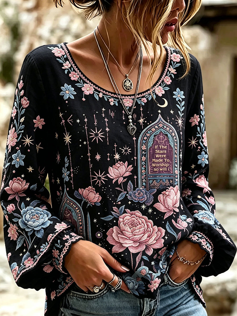 Women's Clothing 'If the Stars Were Made to Worship So Will I' Christian Tops