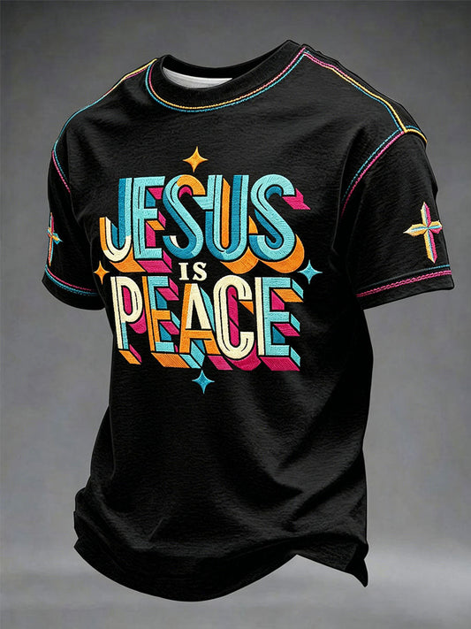 Men's “Jesus Is Peace”Faith Casual Unisex T-Shirt