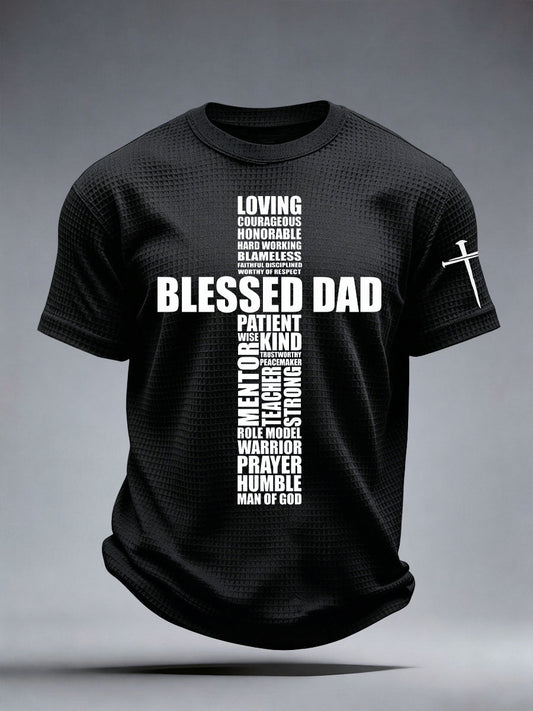 Men's Blessed Dad Waffle T-Shirt