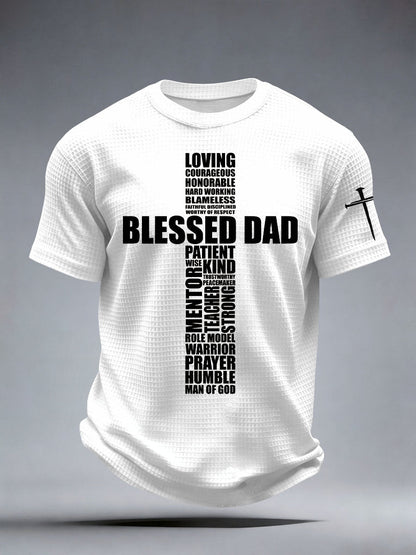 Men's Blessed Dad Waffle T-Shirt