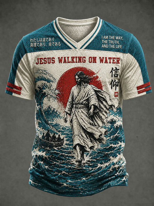 Men's Jesus Walking On Water Christian Mesh Jersey