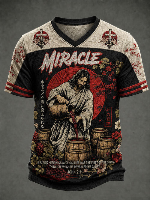 Men's Jesus Turning Water Into Wine Christian Mesh Jersey