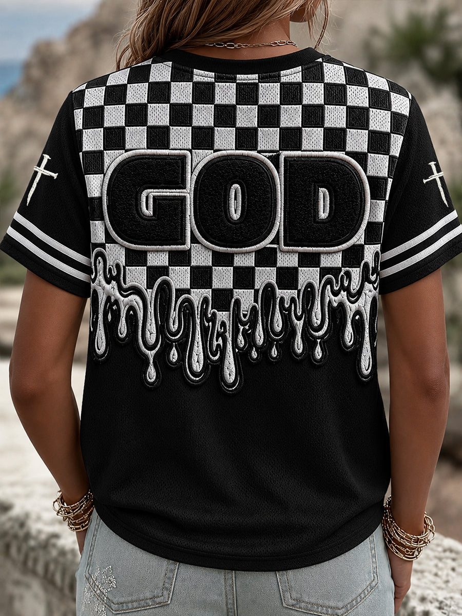 Women's Christian God Is Good All The Time Cross Short Sleeve T-shirt