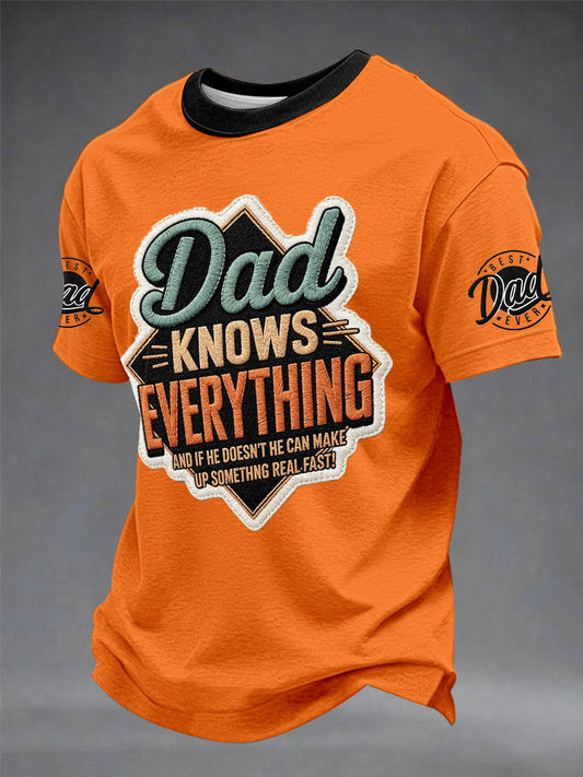Men's “Dad Knows Everything” Father's Day Fun Casual T-shirt