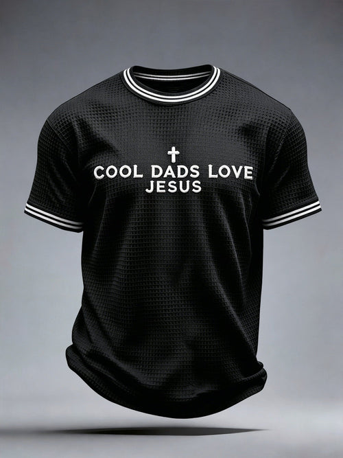 Men's Cool Dads Love Jesus Waffle T-Shirt