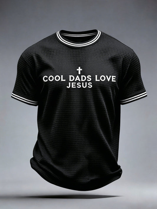 Men's Cool Dads Love Jesus Waffle T-Shirt