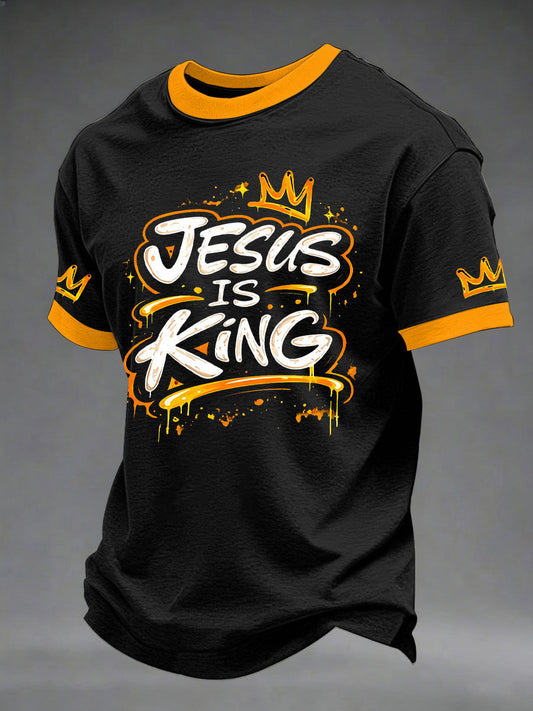 Men's Christian Cross Print Casual Tee
