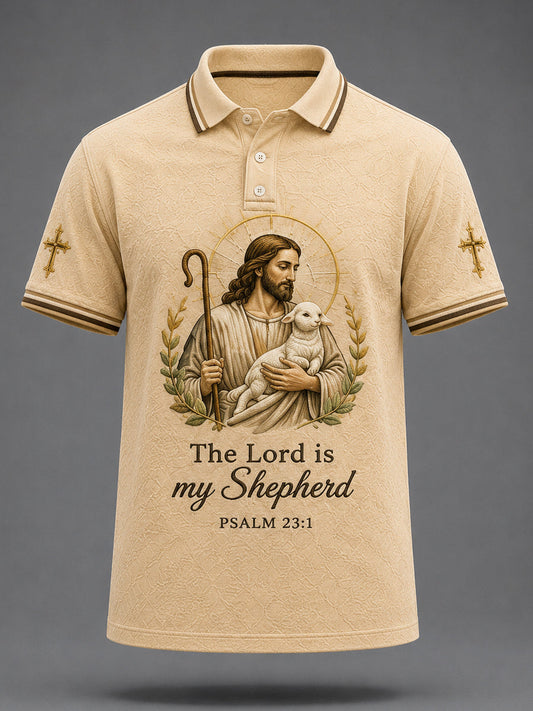 Men's Christian Jesus Print Casual Polo