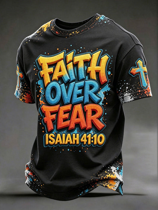 Men's 'faith over fear' Christian T-shirts