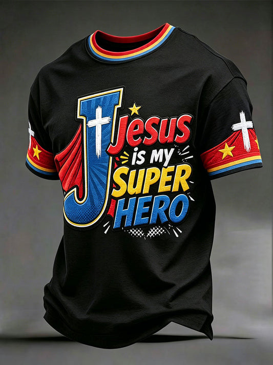 Men's 'Jesus is my superhero' T-shirts