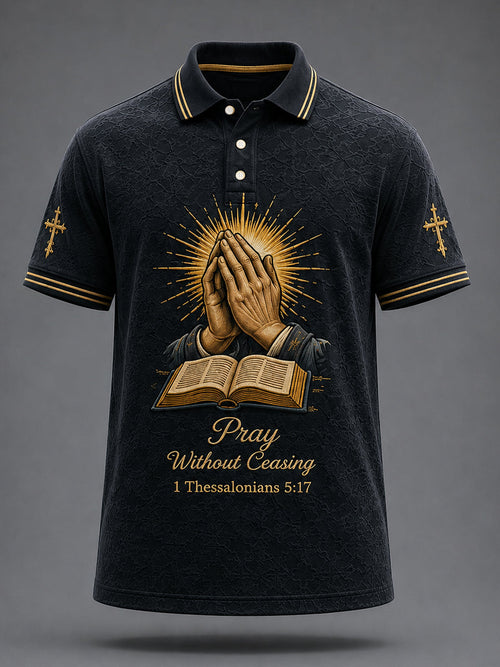 Men's Christian Paryer Print Casual Polo