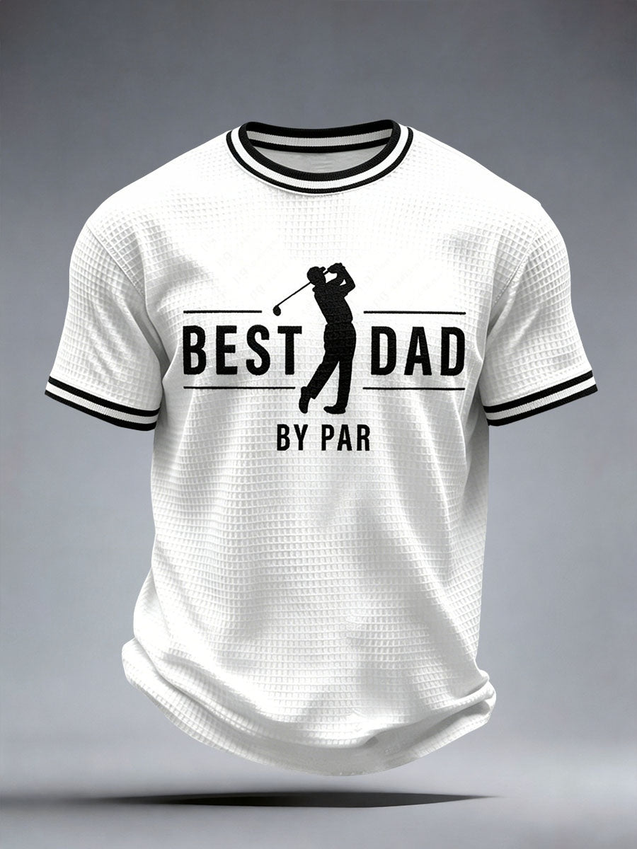 Men's Best Dad By Par Waffle T-Shirt