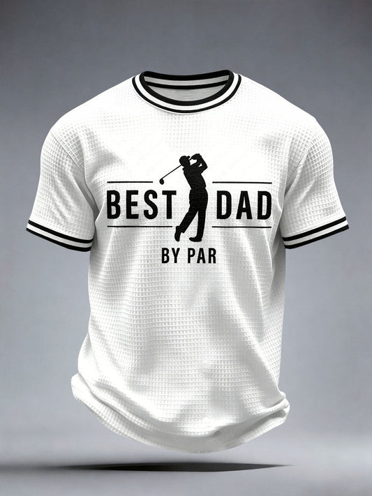 Men's Best Dad By Par Waffle T-Shirt