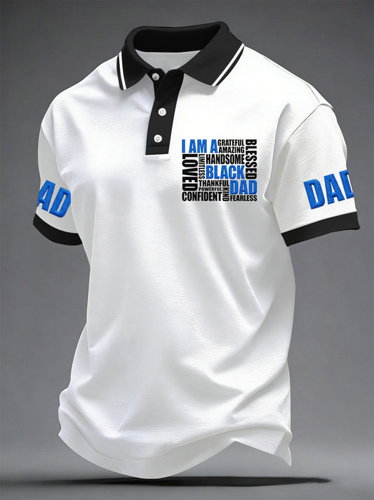 Men's I Am A Black Dad Printed Casual Top