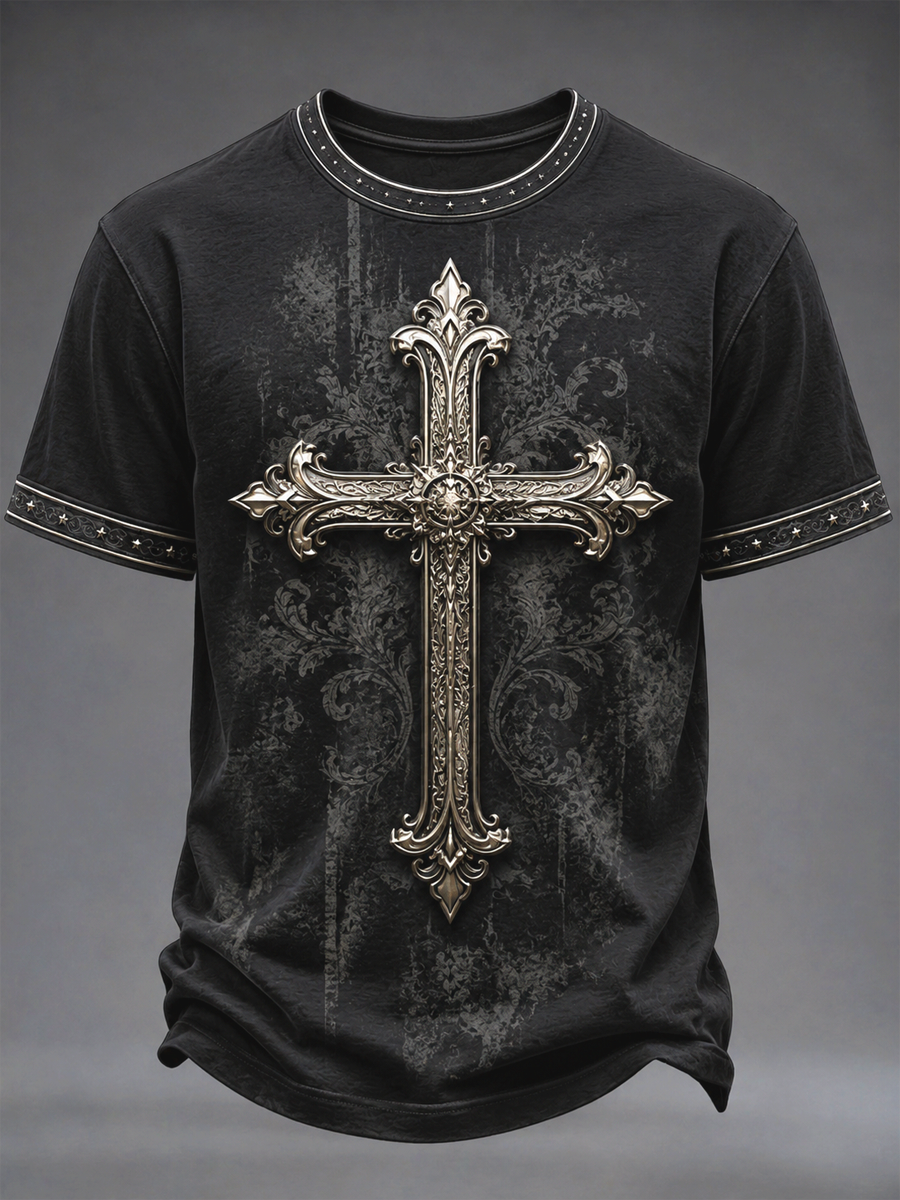 Men's Cross Print short sleeves t-shirt