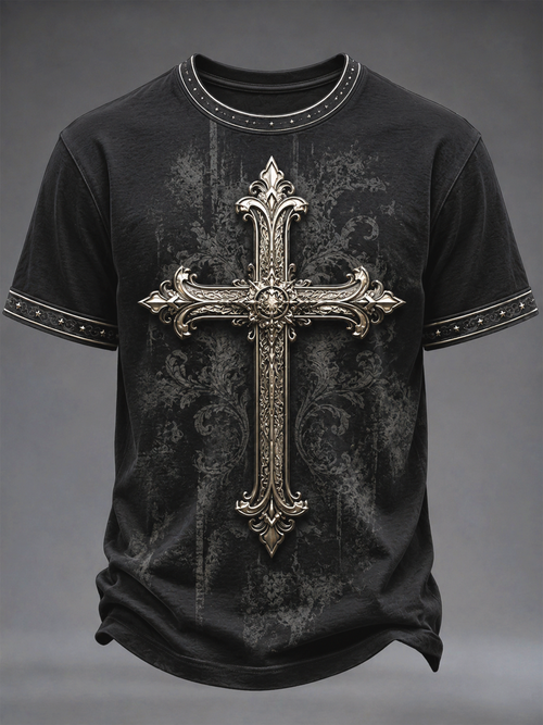 Men's Cross Print short sleeves t-shirt