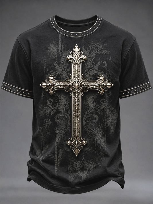 Men's Cross Print short sleeves t-shirt