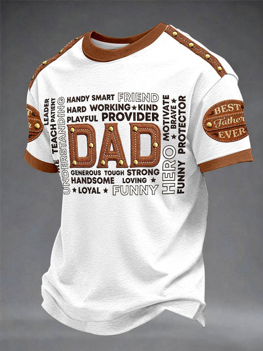 Men's“Best Father Ever”Father's Day Fun Casual Printed T-shirt