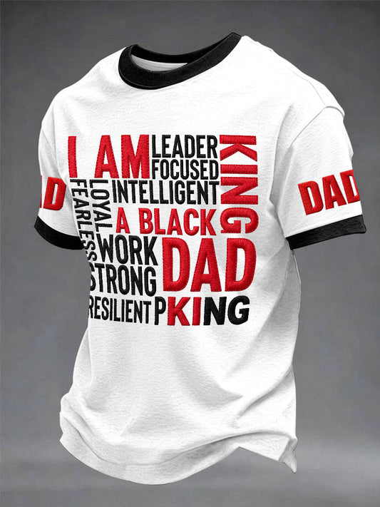 Men's“I'm A Black Dad”Father's Day Fun Casual Printed T-shirt