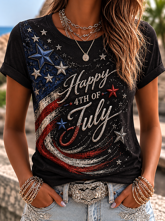 Women's independence Day short-sleeved T-shirt