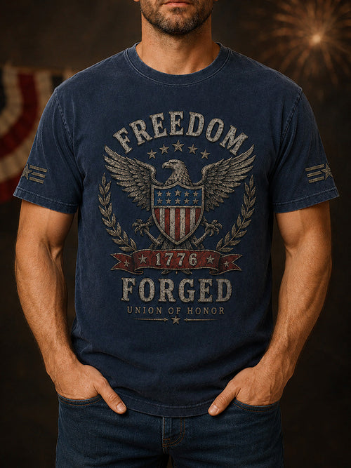 Men's Independence Day Veteran Print Casual Patriotic Tee