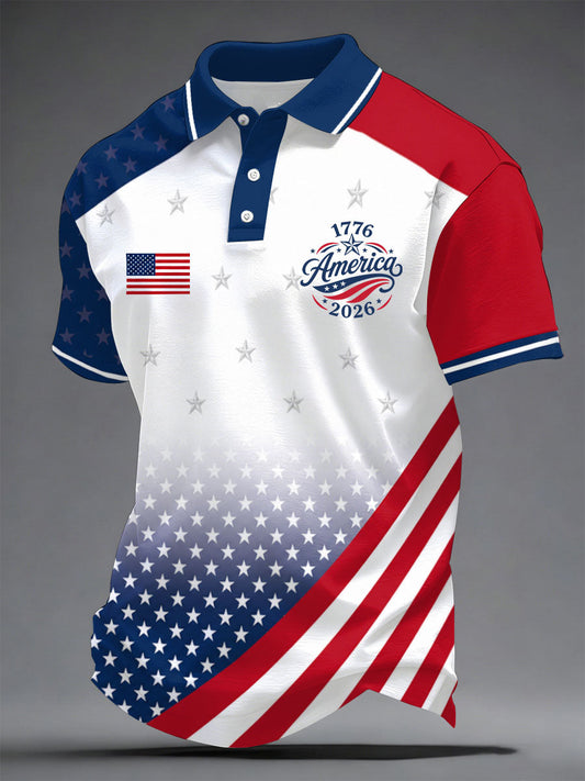 Men's USA 1776-2026 Printed Casual Top