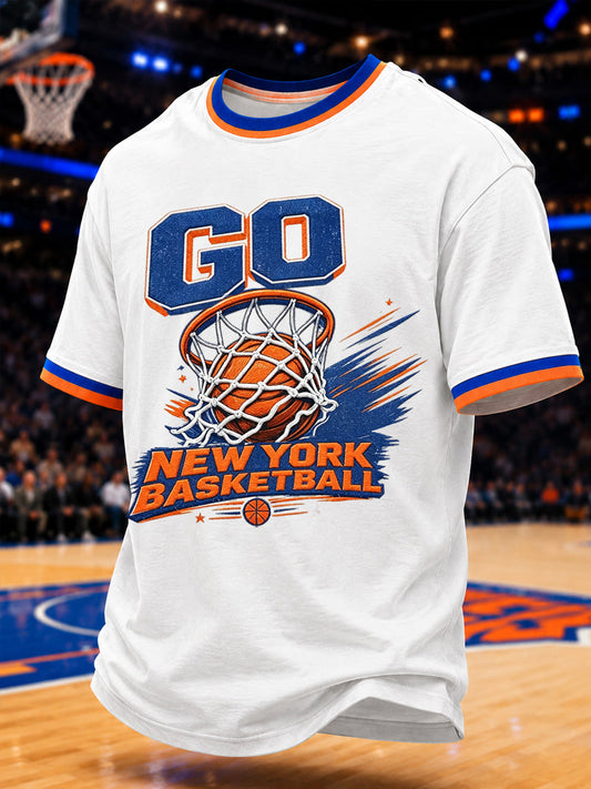 Men's Go New York Gift For Football Fans Print Casual Tee