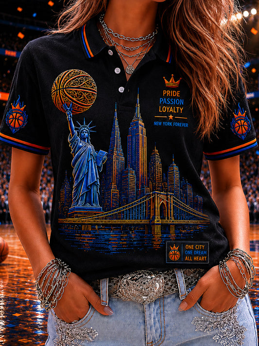 Women's Classic Basketball Fan Graphic Short Sleeve Top