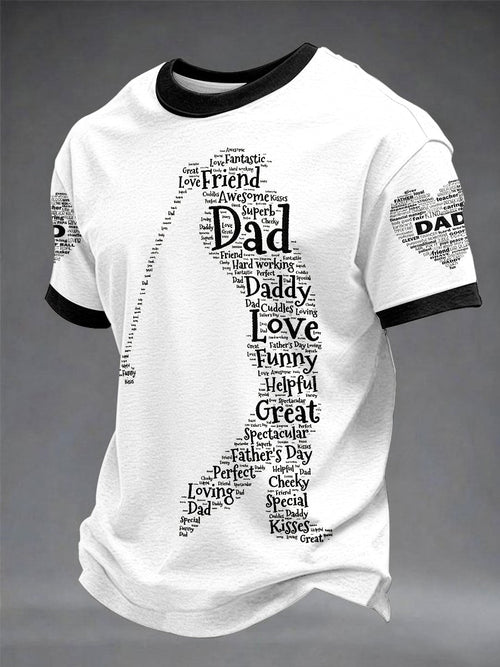 Men's Father's Day Golf-Themed Casual Printed T-Shirt
