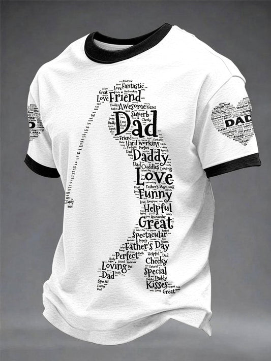 Men's Father's Day Golf-Themed Casual Printed T-Shirt