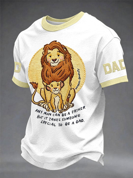 Men's “Any Man Can Be Father，But It Takes Someone Special To Be A Dad” This Is Going To Be Wild” Father's Day Animal Print Casual T-shirt