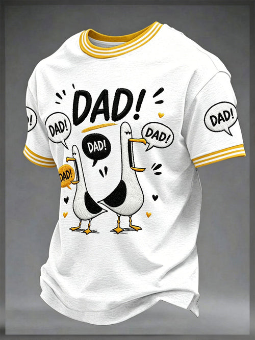 Men's Father's Day Fun Animal Print Casual T-shirt