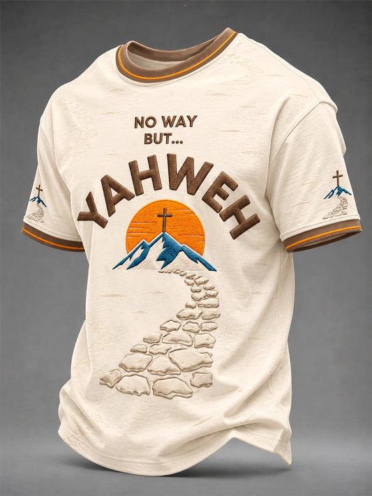 Men's Christian No Way But Yahweh Print Casual Tee