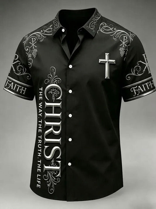 Men's The Way The Truth And The Life Printed Casual Shirt