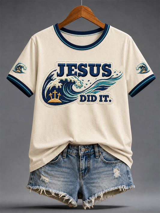 Women's Funny Christian God Print Casual Tee