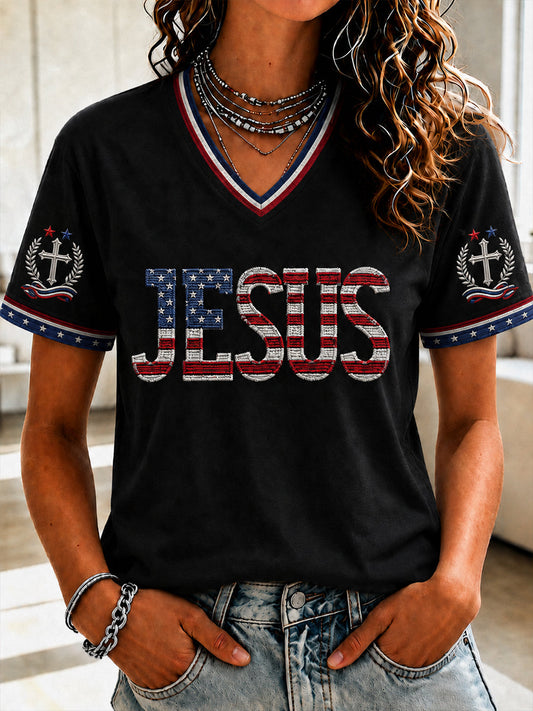 Women's ChristianJesus Cross Short Sleeve T-shirt