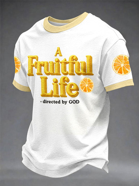 Men's “A Fruitful Life——Directed By God” Faith Casual Print T-shirt