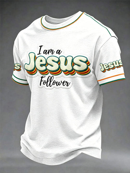 Men's “I’m A Jesus Follower” Faith Casual Print T-shirt