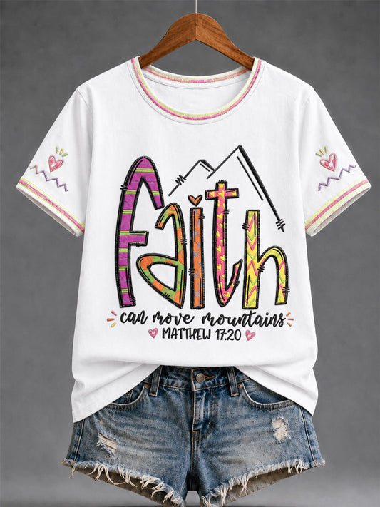 Women's Christian Jesus Print Casual Tee