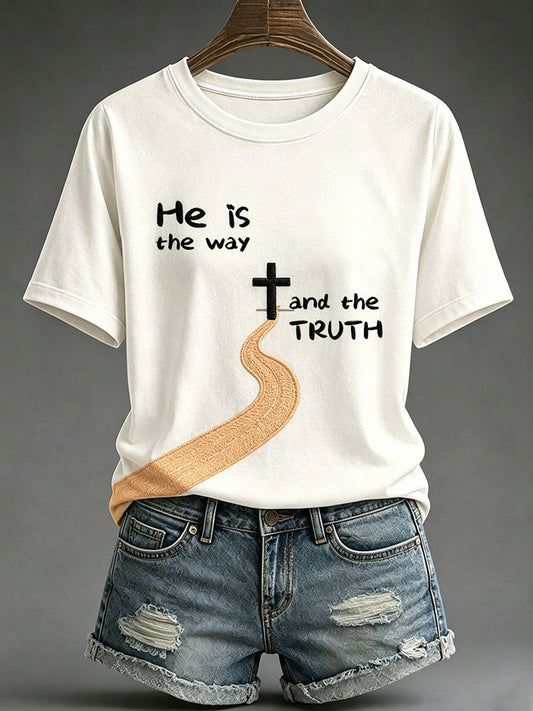 Women's The Way The Truth The Life Printed Casual T-Shirt
