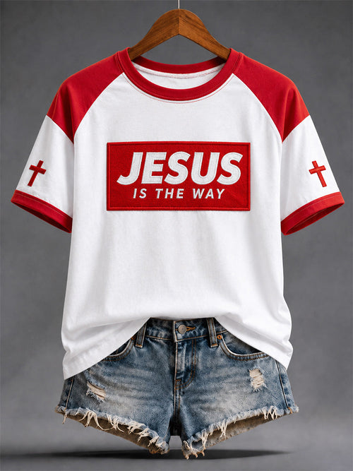Women's Funny Jesus Is The Way Print Casual Tee