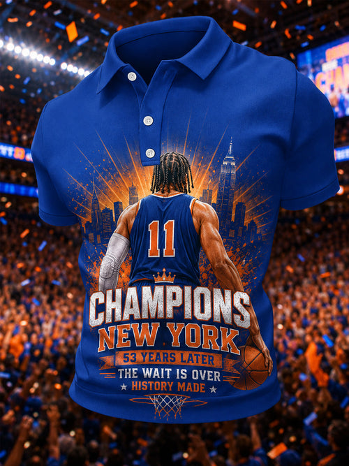 Men's Champions 2026 Gift For Basketball Fans Print Casual Polo