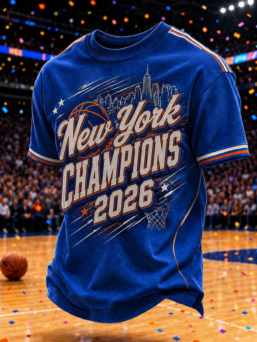 Men's New York Champions 2026 Printed T-shirt