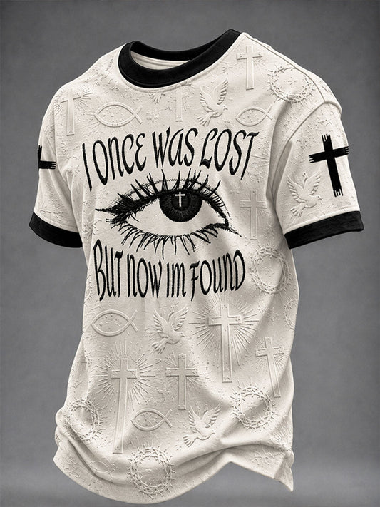Men's “I Once Was Lost But Now I'm Found”Faith Casual Unisex T-shirt