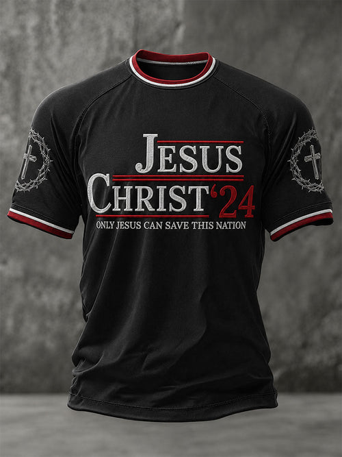 Men's Only Jesus Can Save This Nation Short Sleeves T-shirt